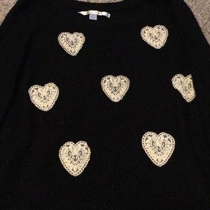 Small Lauren Conrad black sparkly sweater. New.